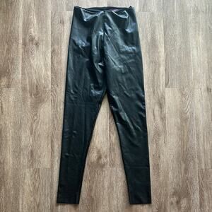 Cammando Control Top Faux Leather Leggings Black Size Large High Rise